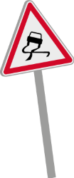 Panneau de signalisation danger chaussée glissante